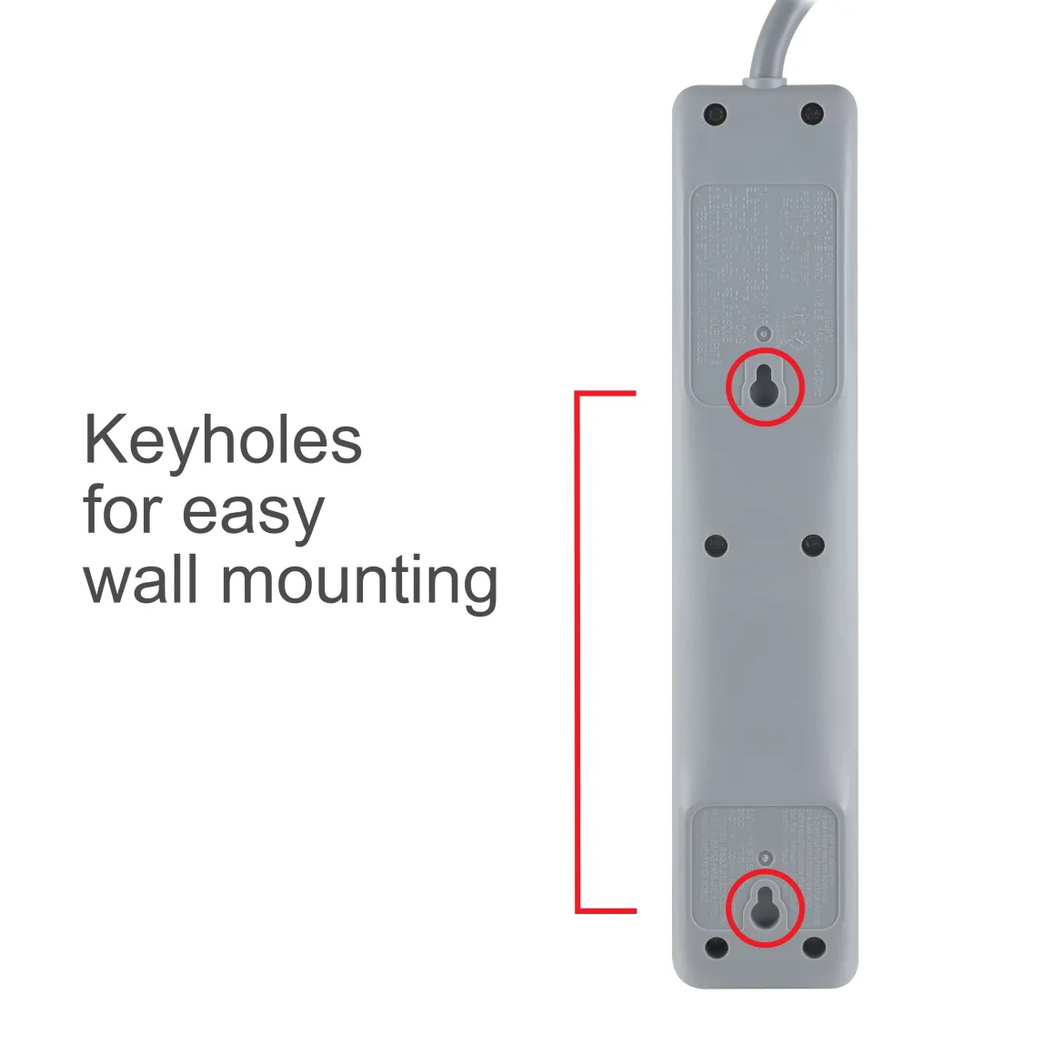 GE-branded 6-Outlet Surge Protector, Gray, 25ft. Cord