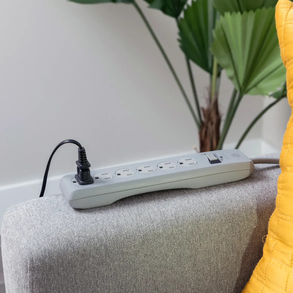 GE-branded 6-Outlet Surge Protector, Gray, 25ft. Cord