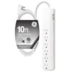 GE-branded 6-Outlet Surge Protector, 1560J, 10ft. White