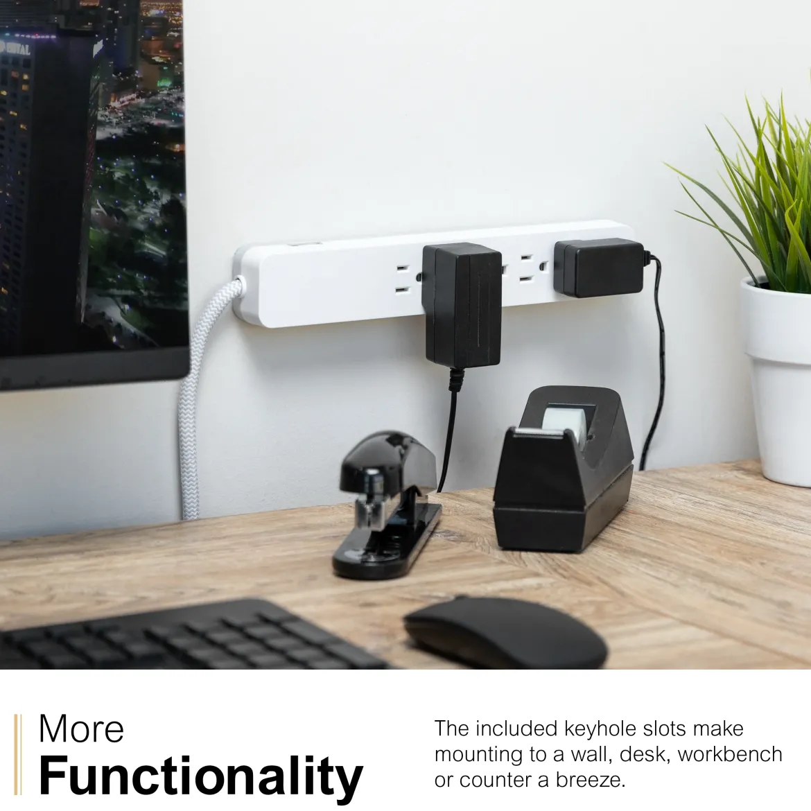 GE-branded 6-Outlet Surge Protector, 1560J, 10ft. White