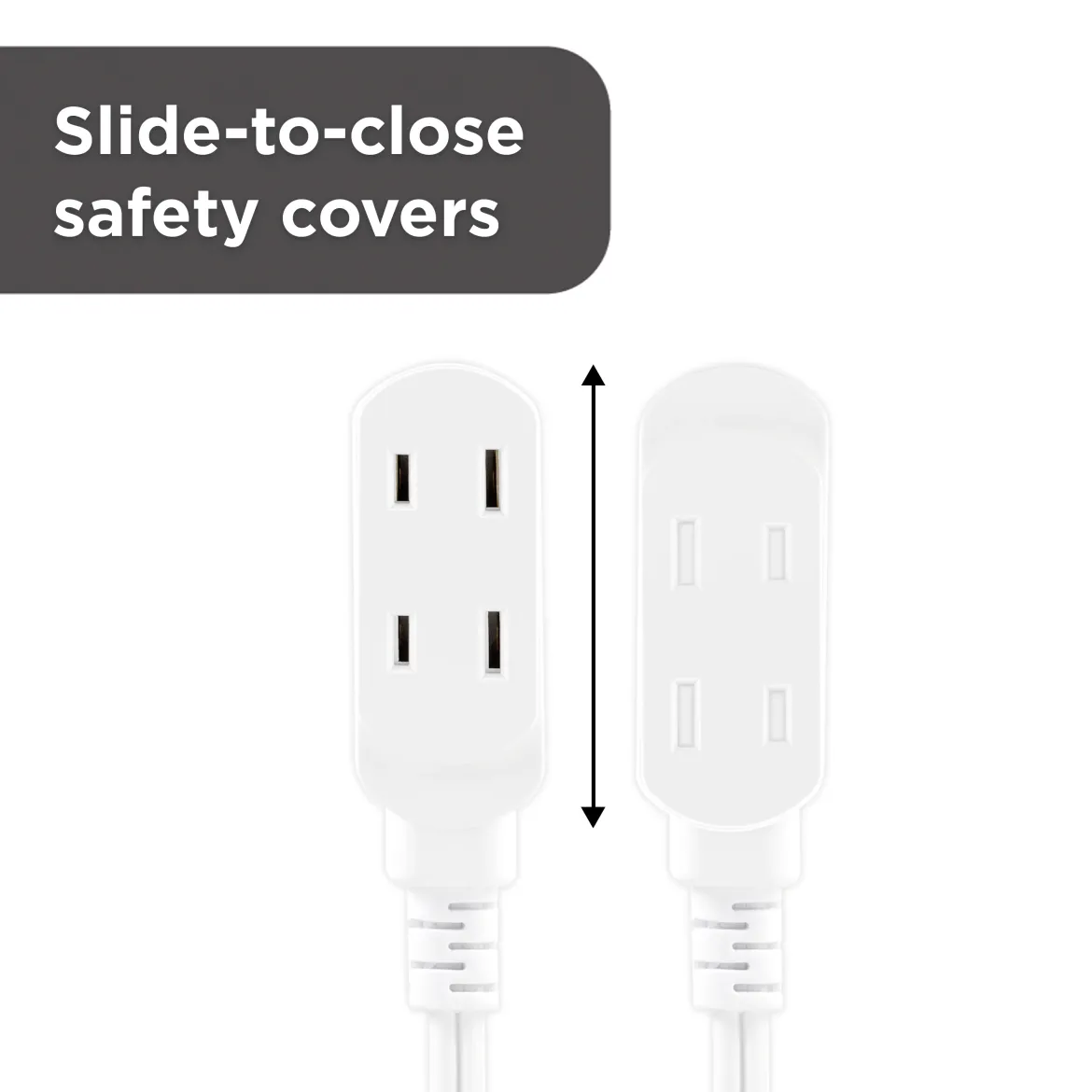 GE-branded UltraPro 3-Outlet Polarized Extension Cord, 15ft., Indoor, White