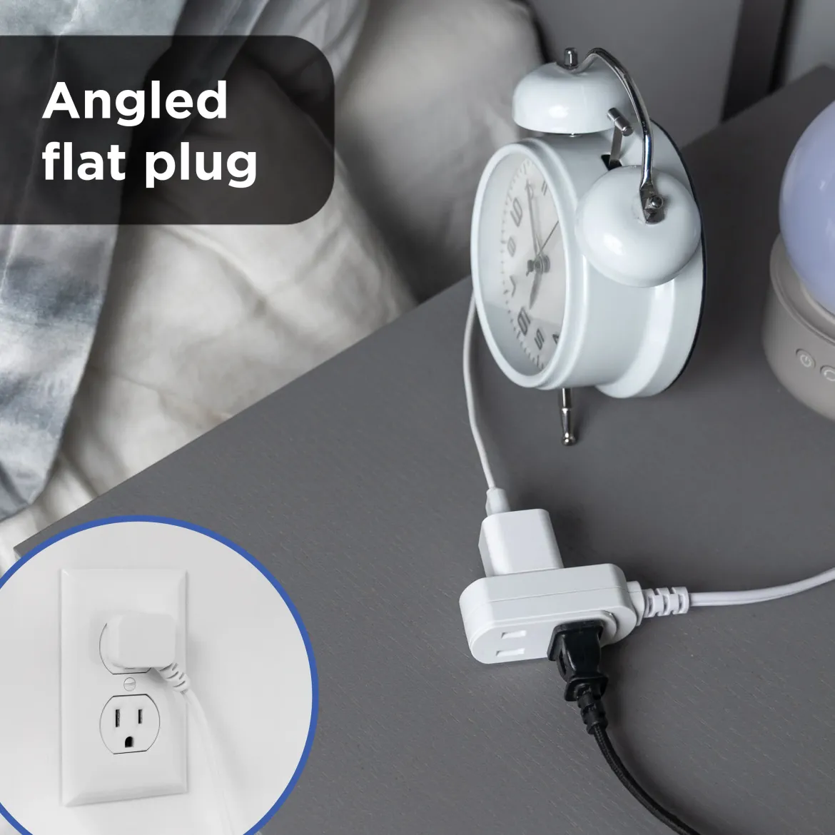 GE-branded UltraPro 3-Outlet Polarized Extension Cord, 15ft., Indoor, White