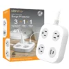 GE-branded UltraPro 3-Outlet Surge Protector with USB, 245J, 1 USB-A, 1 USB-C, White
