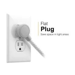 GE-branded UltraPro 3-Outlet Surge Protector with USB, 245J, 1 USB-A, 1 USB-C, White