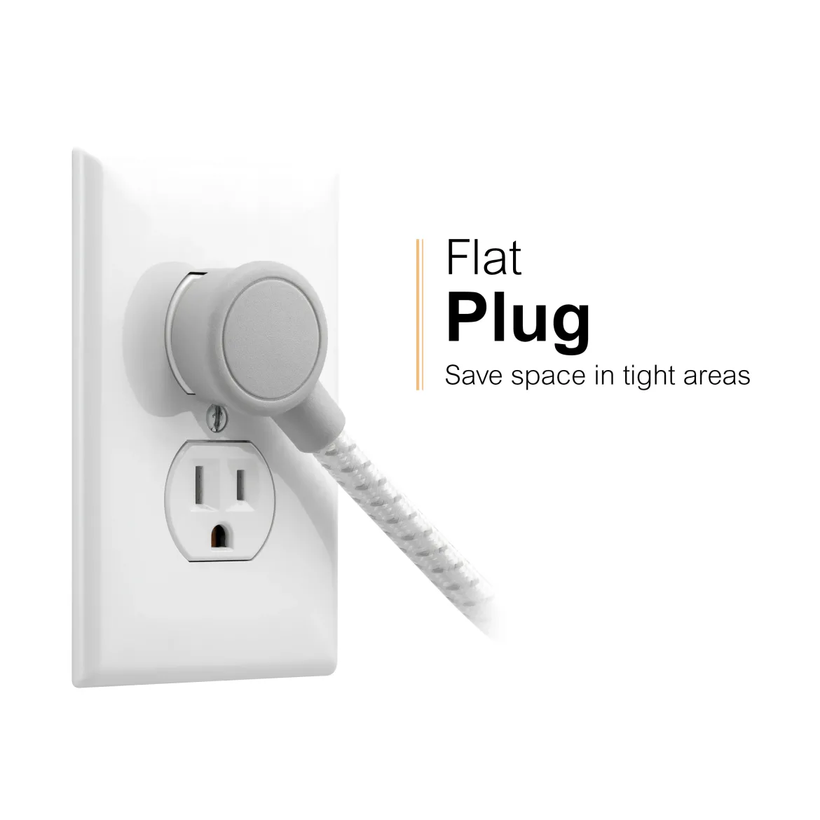 GE-branded UltraPro 3-Outlet Surge Protector with USB, 245J, 1 USB-A, 1 USB-C, White