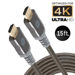 GE-branded UltraPro Premium Certified High-Speed HDMI Cable with Ethernet, 15ft.