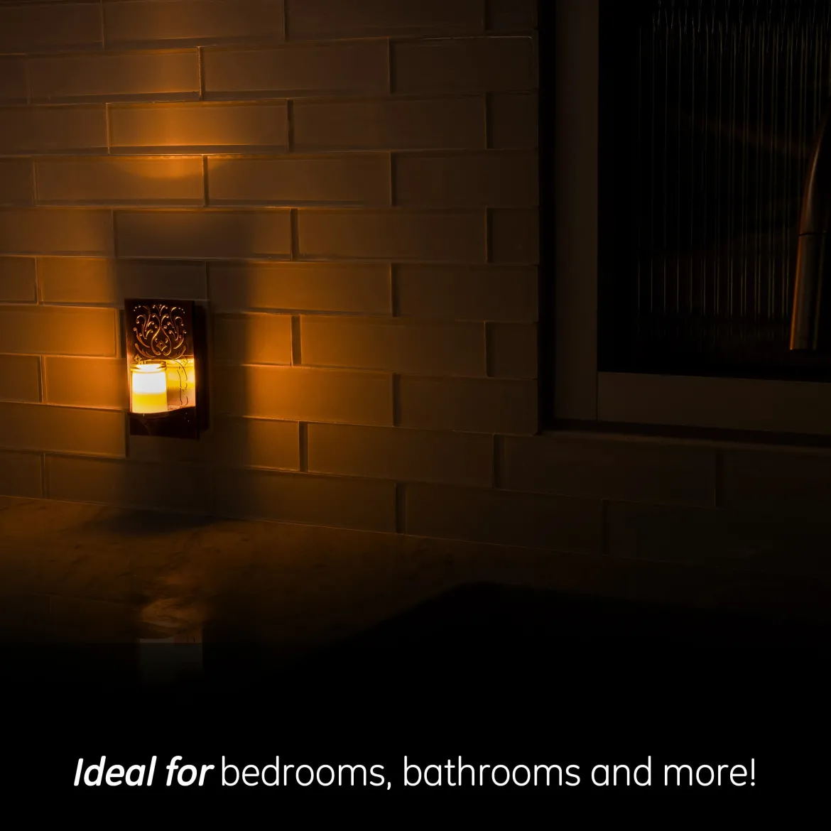 GE CandleLite Light Sensing LED Night Light, Oil-Rubbed Bronze