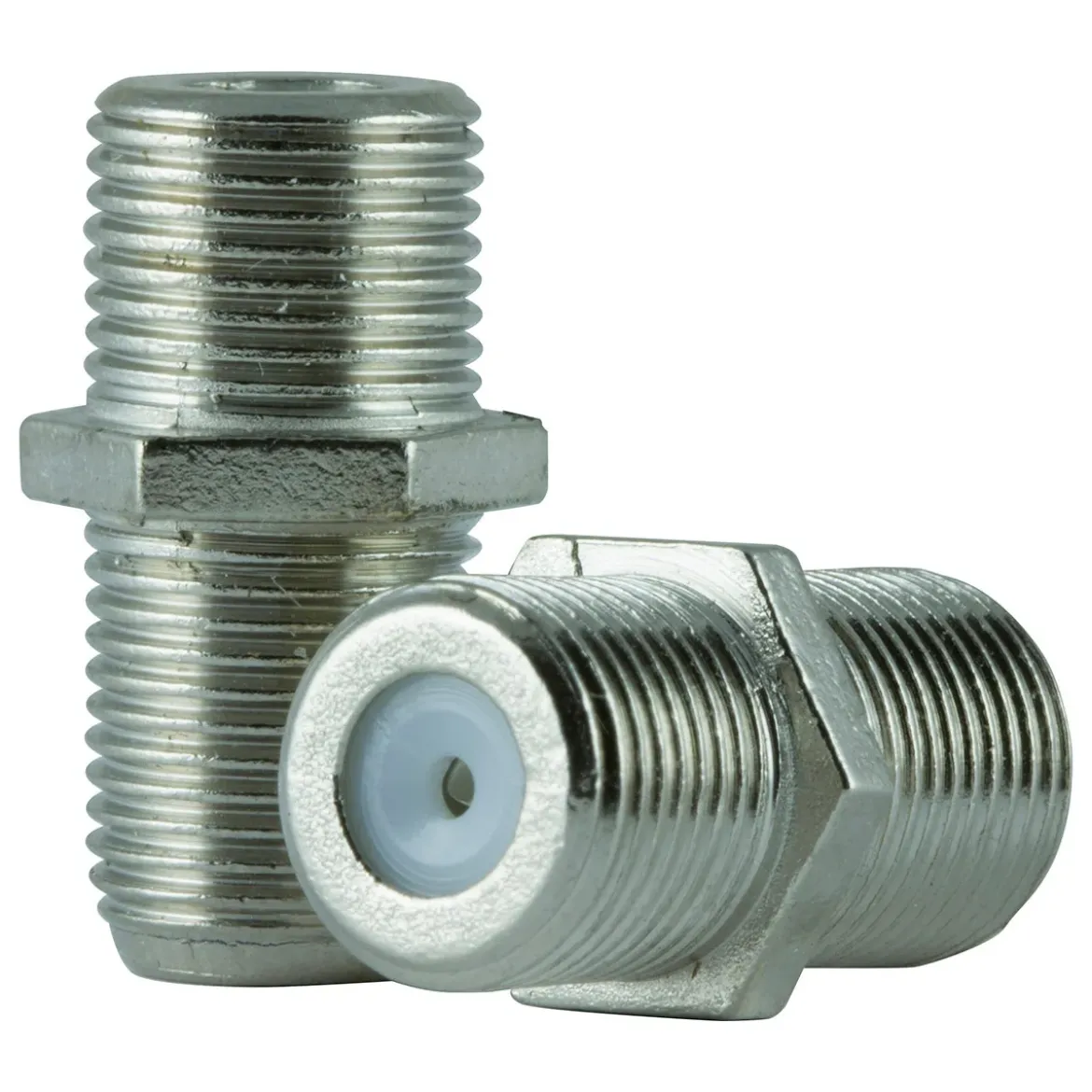GE Coaxial Cable Extension Adapter, 4 Pack, Silver