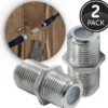 GE Coaxial Cable Extension Adapter, 2 Pack, Silver