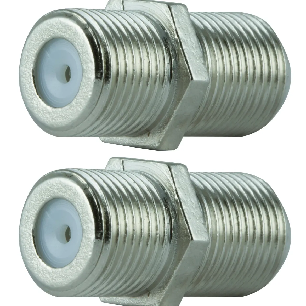 GE Coaxial Cable Extension Adapter, 2 Pack, Silver