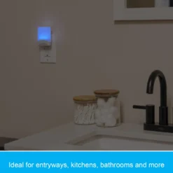 GE Color Changing Light Sensing LED Night Light, 2 Pack, White