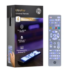 GE 4-Device Backlit Universal Remote, Brushed Silver