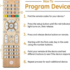 GE 4-Device Backlit Universal Remote, Brushed Gold