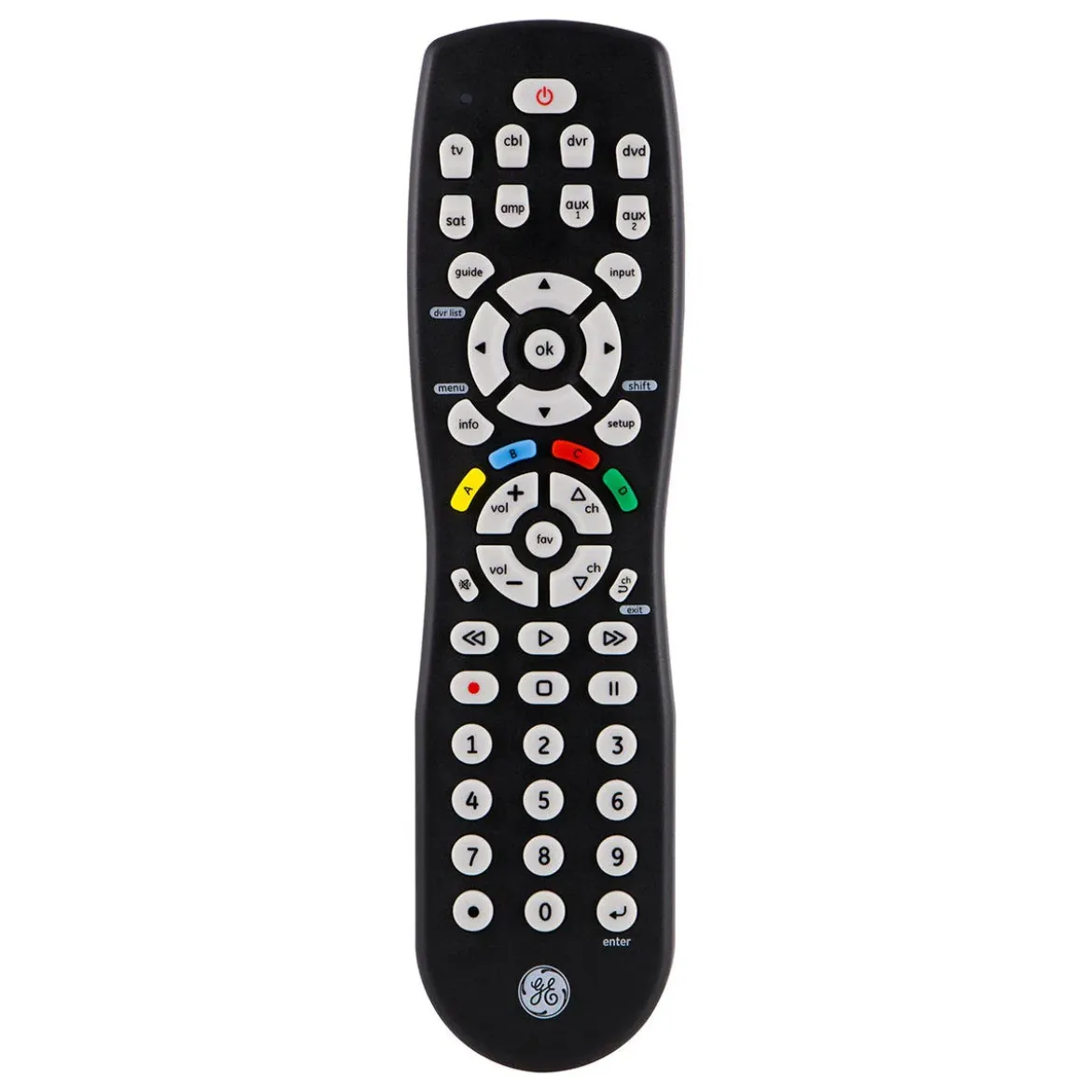 GE 8-Device Universal Remote, Black