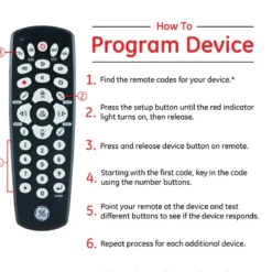 GE 4-Device Universal Remote, Black
