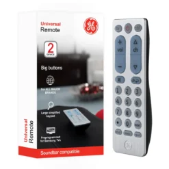 GE 2-Device Universal Remote, Brushed Silver