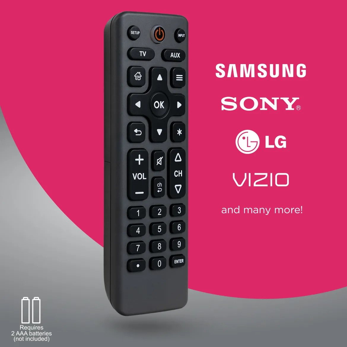GE 2-Device Universal Remote Control, Charcoal