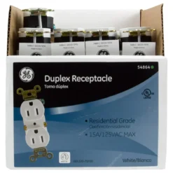 GE Duplex Receptacle, White