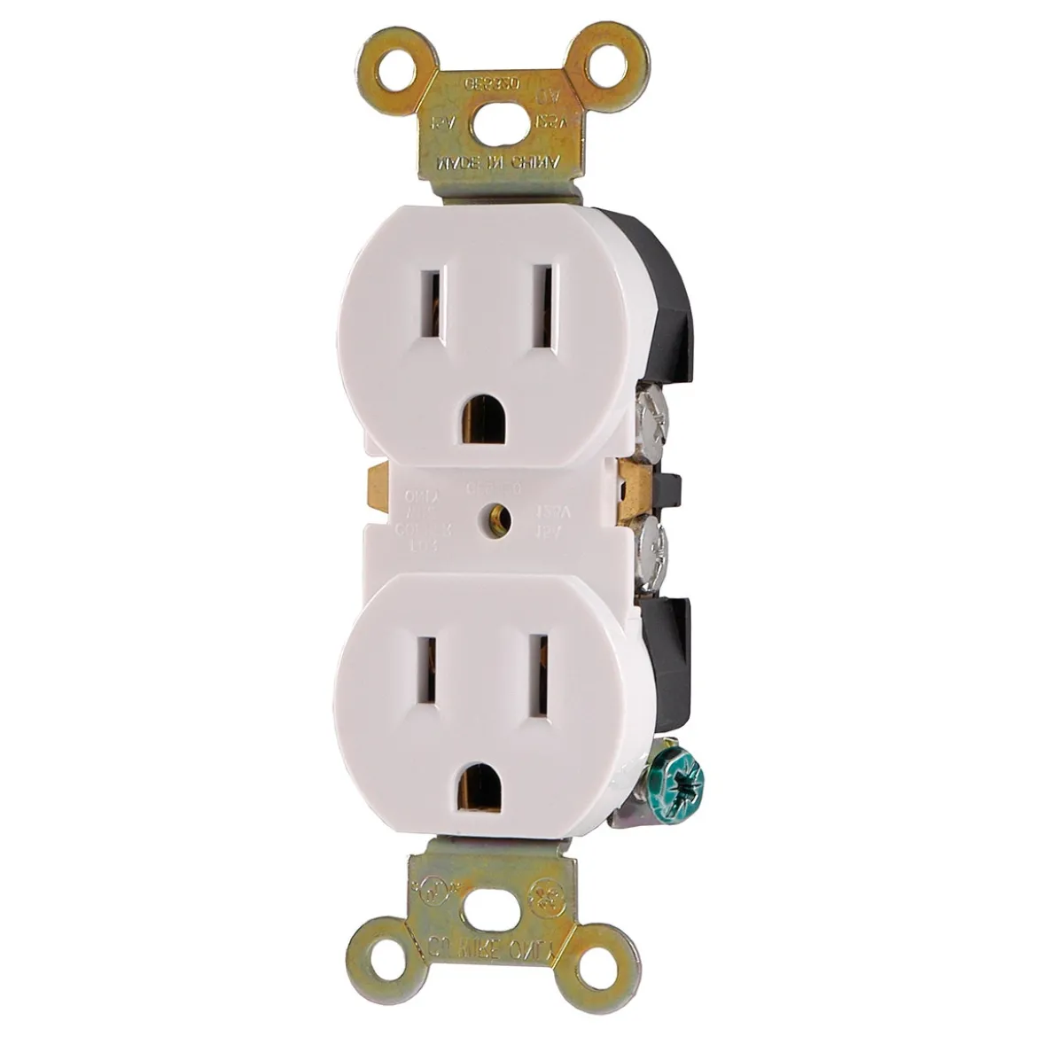 GE Duplex Receptacle, White