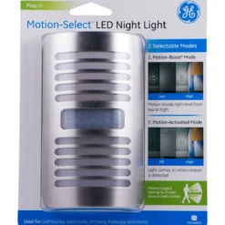 GE Enbrighten Motion-Select LED Night Light, Brushed Nickel