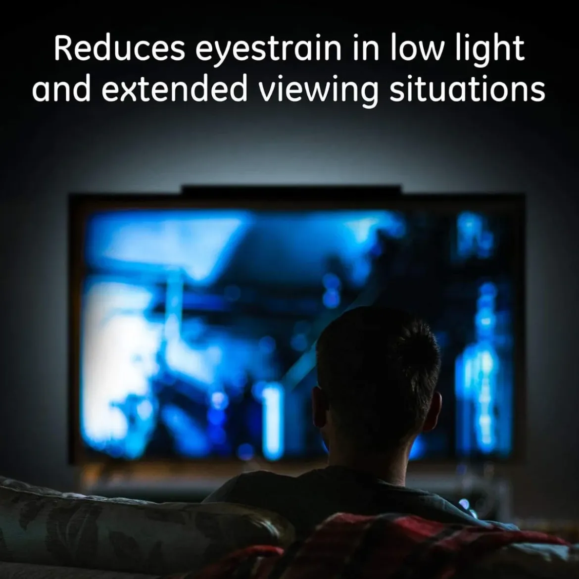 GE Enlighten HD Amplified Antenna with Bias LED Lighting, Black