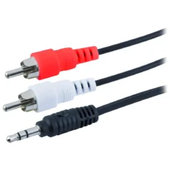 GE 6ft. Audio Y Adapter with 2 RCA Jacks to 3.5mm Jack, Black
