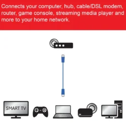 GE 50ft. Cat6 Ethernet Internet Cable, Blue