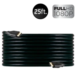 GE 25ft. HDMI Cable with Ethernet, Black