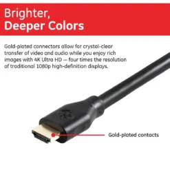 GE 25ft. HDMI Cable with Ethernet, Black