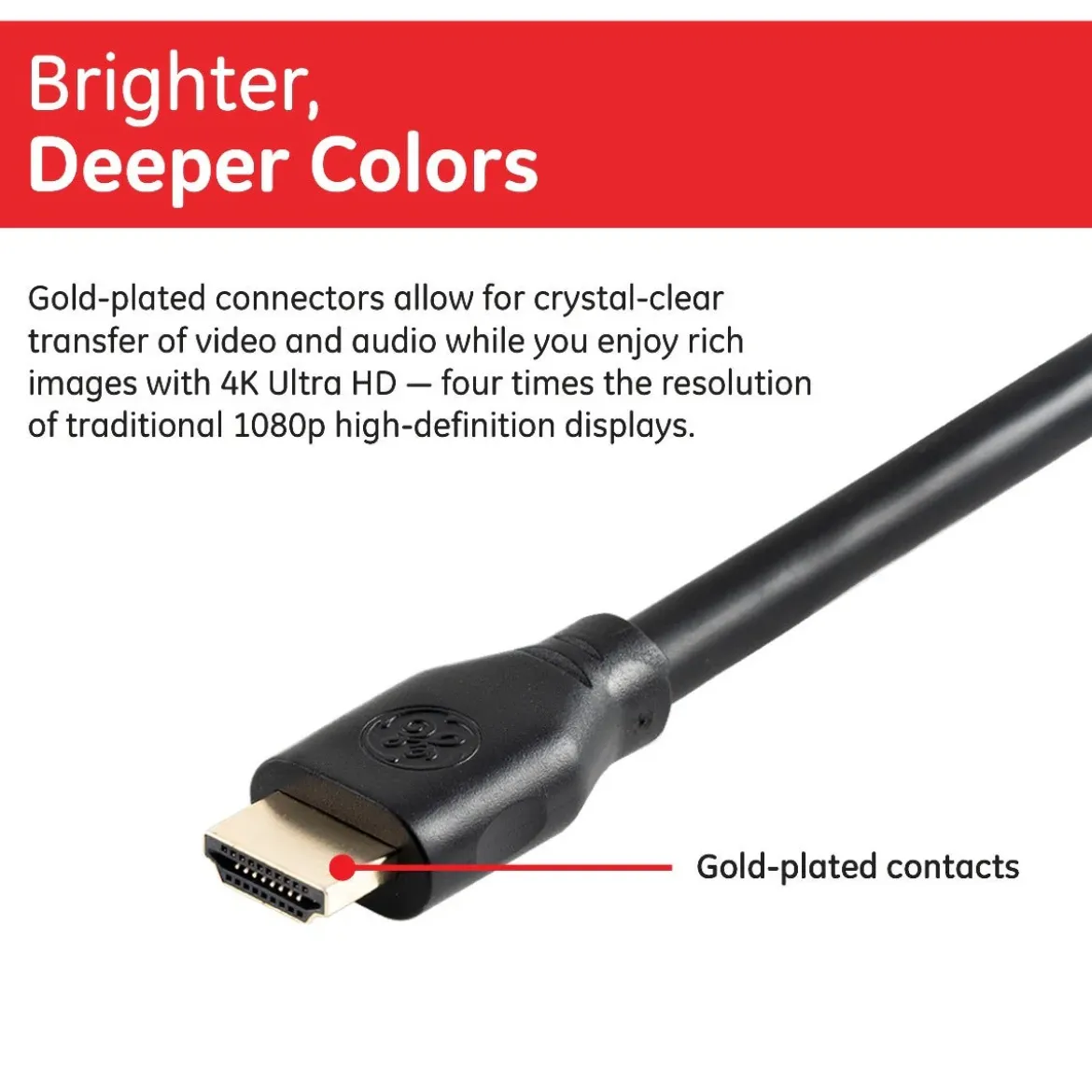GE 25ft. HDMI Cable with Ethernet, Black