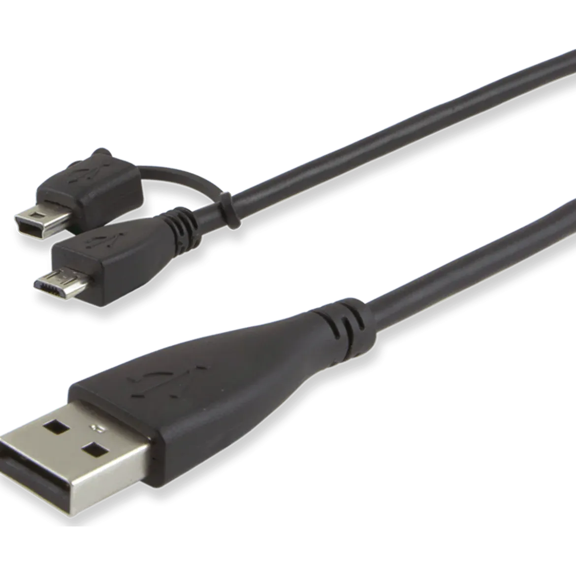 GE 3ft. 2-in-1 Micro/Mini USB Combo Cable, Black