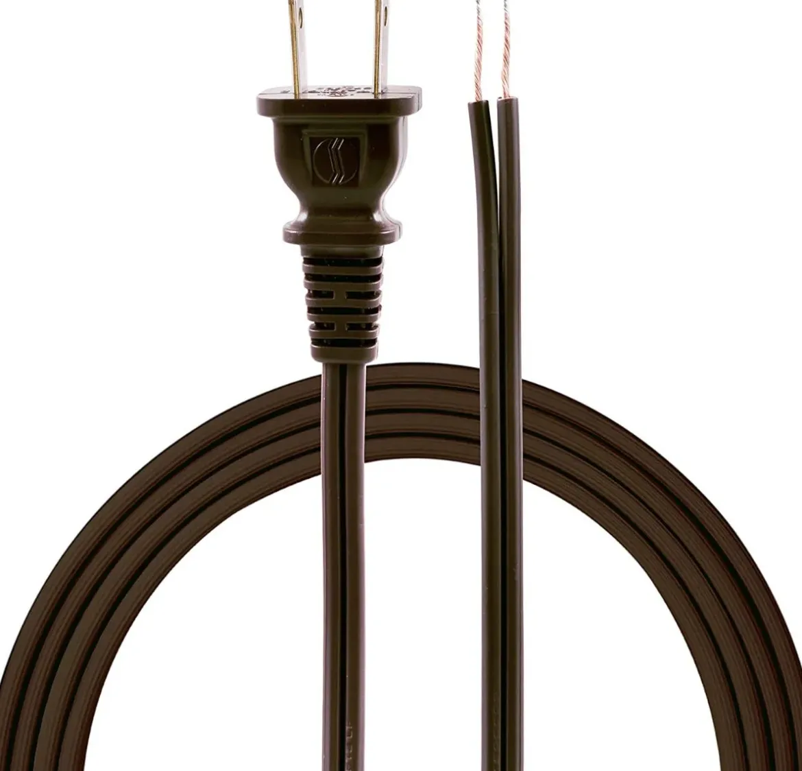 GE 8ft. Polarized Replacement Lamp Cord, Brown