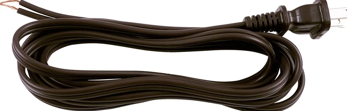 GE 8ft. Polarized Replacement Lamp Cord, Brown