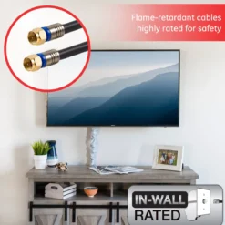 GE 6ft. RG6 Quad-Shield Coaxial Cable, Black