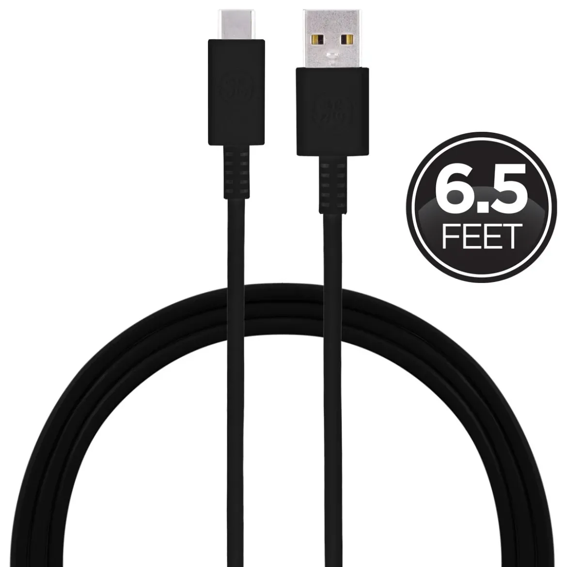 GE 6.5ft. USB-A to USB-C Charging Cable, Black