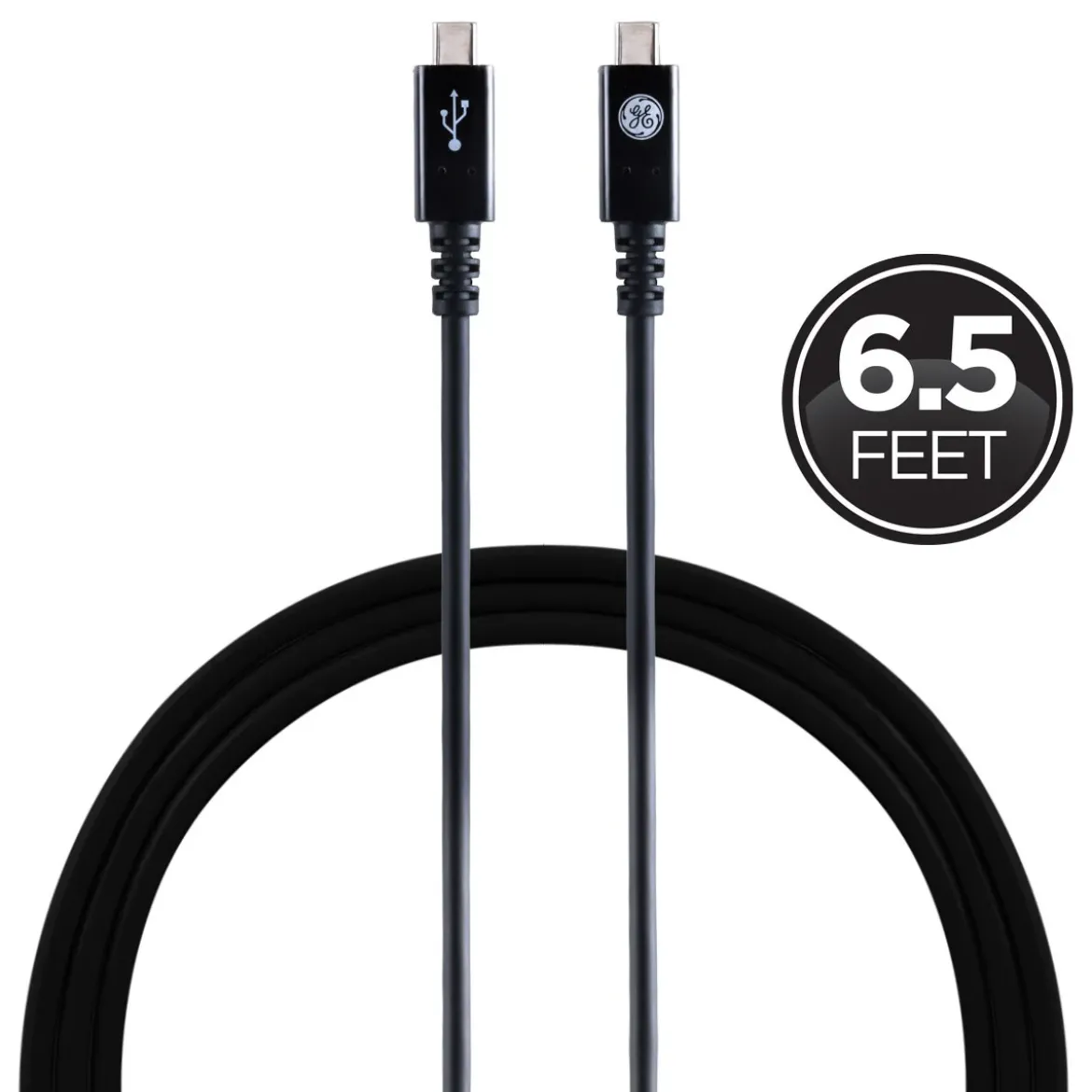 GE 6.5ft. USB-C Charging Cable, Black