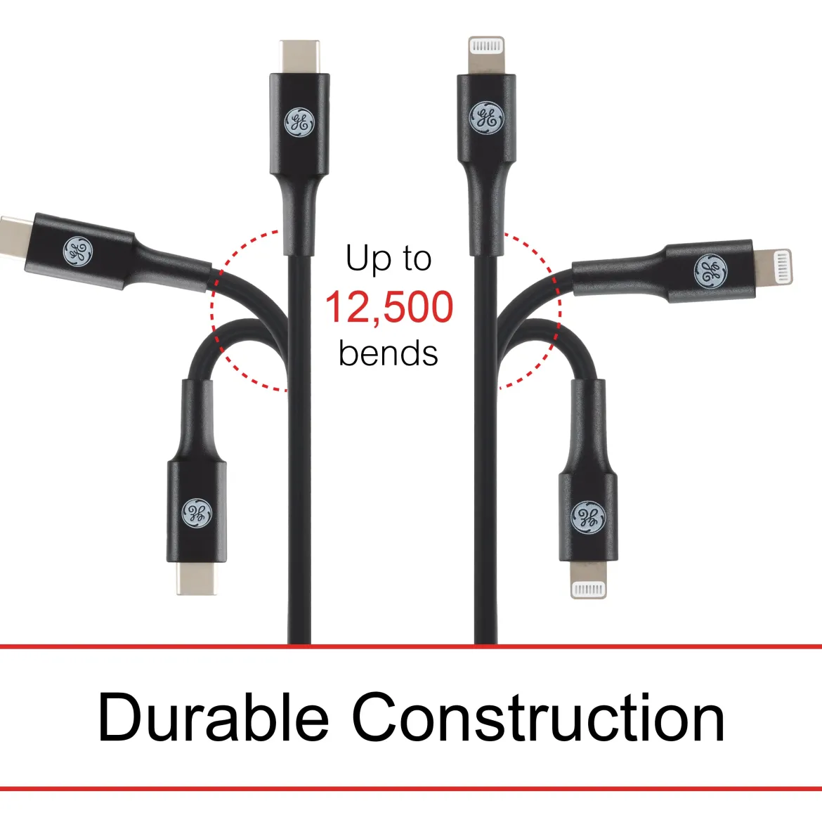 GE 6ft. USB-C to Lightning Charging Cable, Black