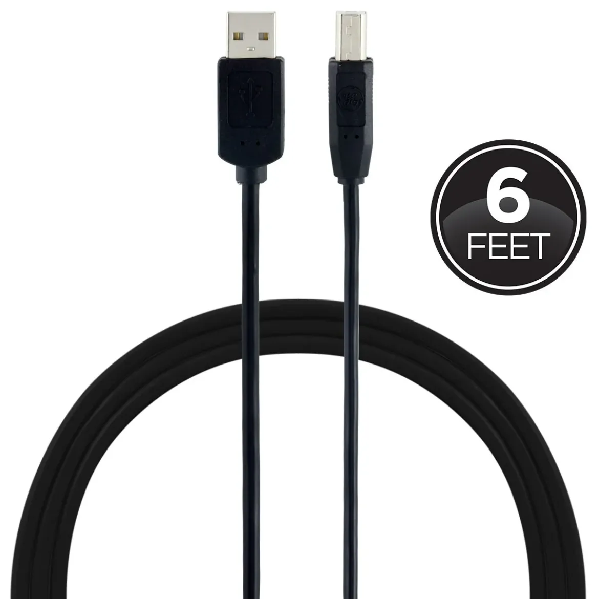 GE 6ft. USB Printer Cable, Black
