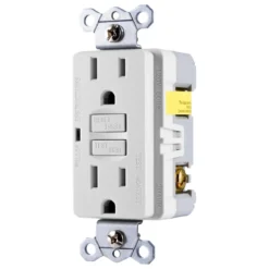 GE GFCI Receptacle with LED Indicator, White