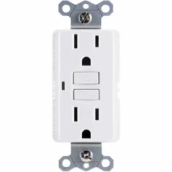 GE GFCI Receptacle with LED Indicator, White