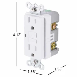 GE GFCI Receptacle with LED Indicator, White