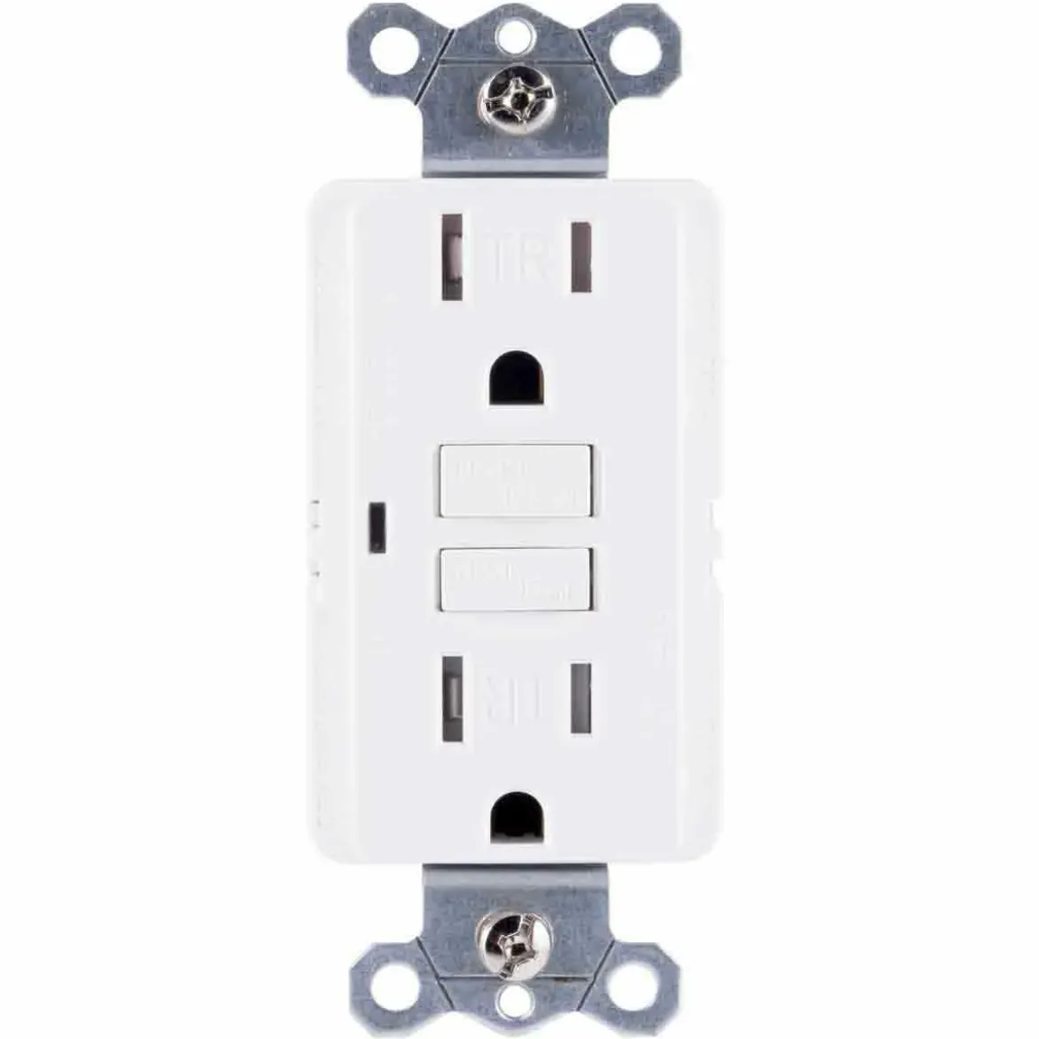 GE GFCI Tamper Resistant Receptacle with LED Indicator, White