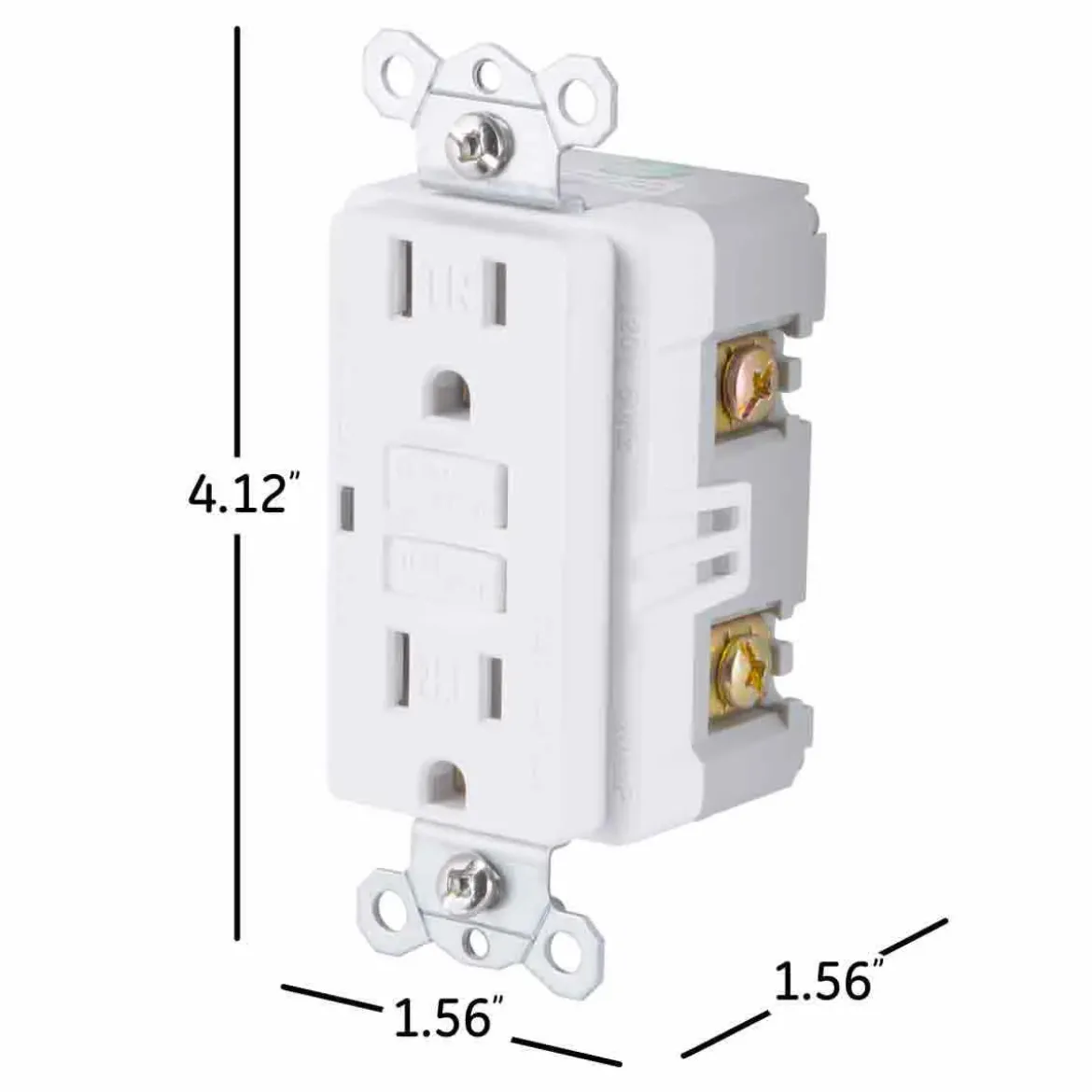 GE GFCI Tamper Resistant Receptacle with LED Indicator, White