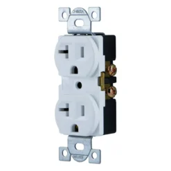 GE Grounding Duplex Receptacle, White