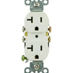 GE Grounding Duplex Receptacle, White