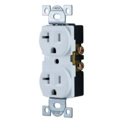 GE Grounding Duplex Receptacle, White