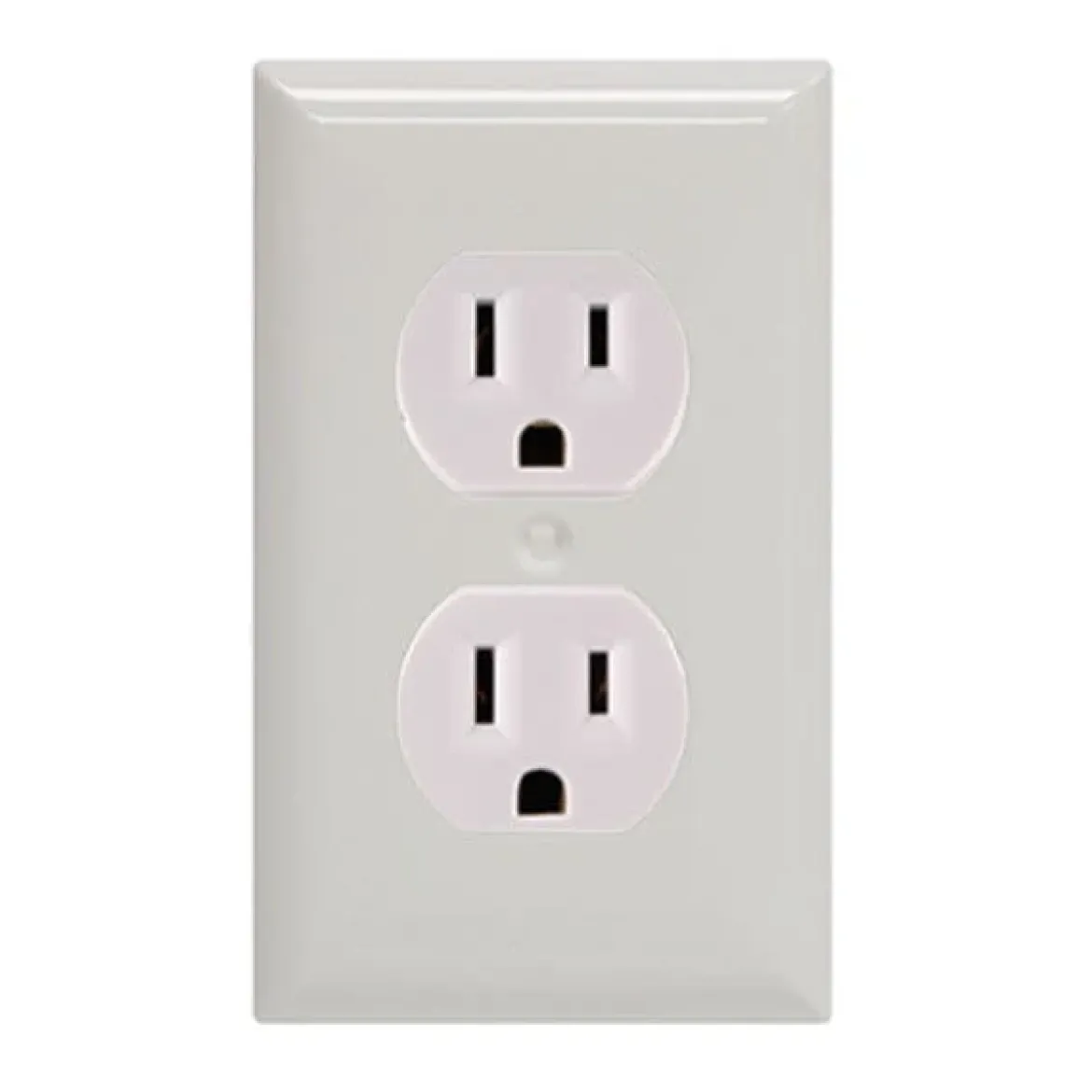 GE Grounding Duplex Receptacle, White