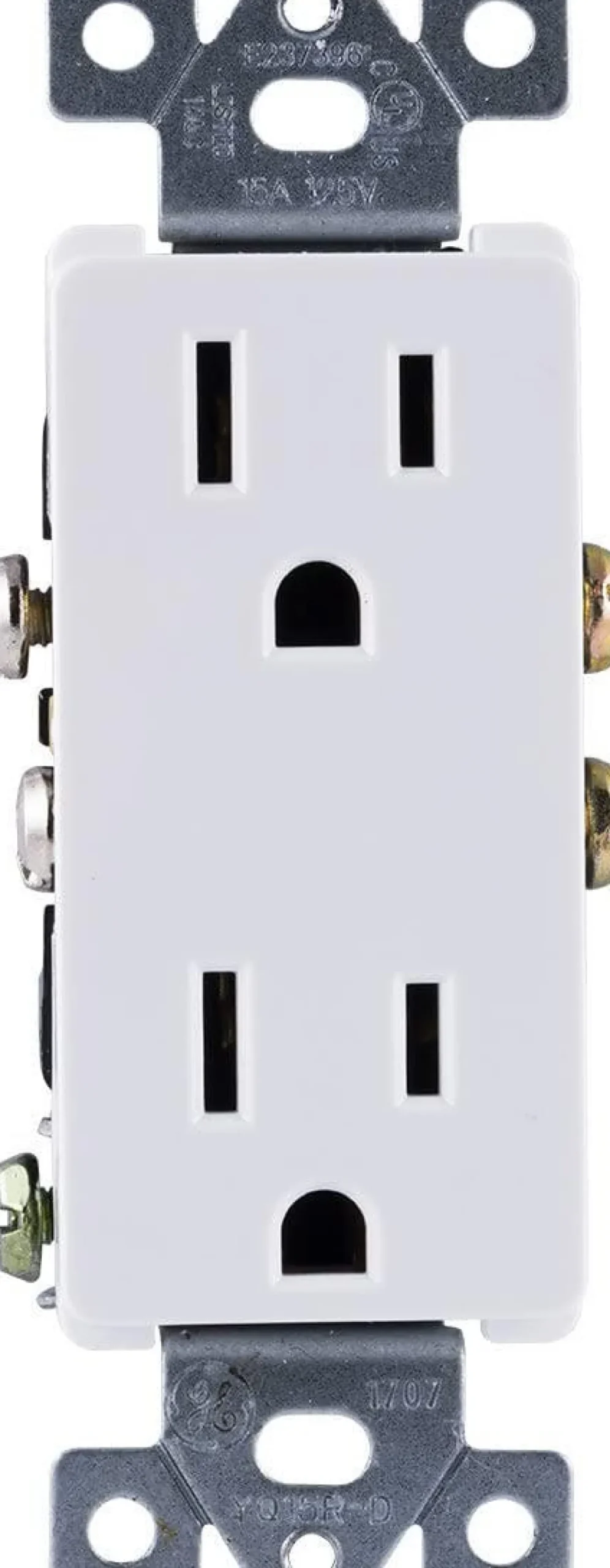 GE Grounding Duplex Receptacle, White