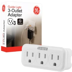 GE Guide Light 3-Outlet Tap, White