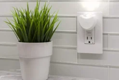 GE Half-Moon Light Sensing LED Night Light, 2 Pack, White